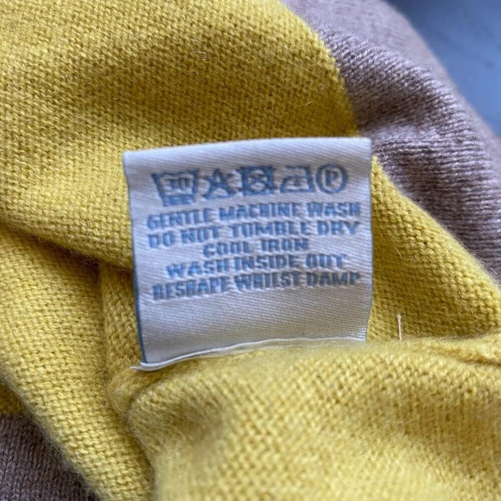 Boden Women's Size 4 100% Cashmere Puff Sleeve Knit Pullover Sweater Yellow Cozy - Picture 15 of 15